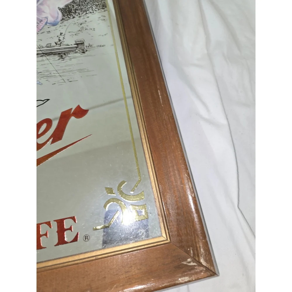 Vintage Miller High Life Minnesota Bass Mirror First Edition Sportsmen Series